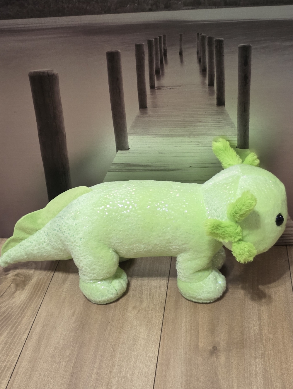 Build A Bear Green Axolotl Axoglowtl Halloween Glow In Dark Plush 2024 Glowing